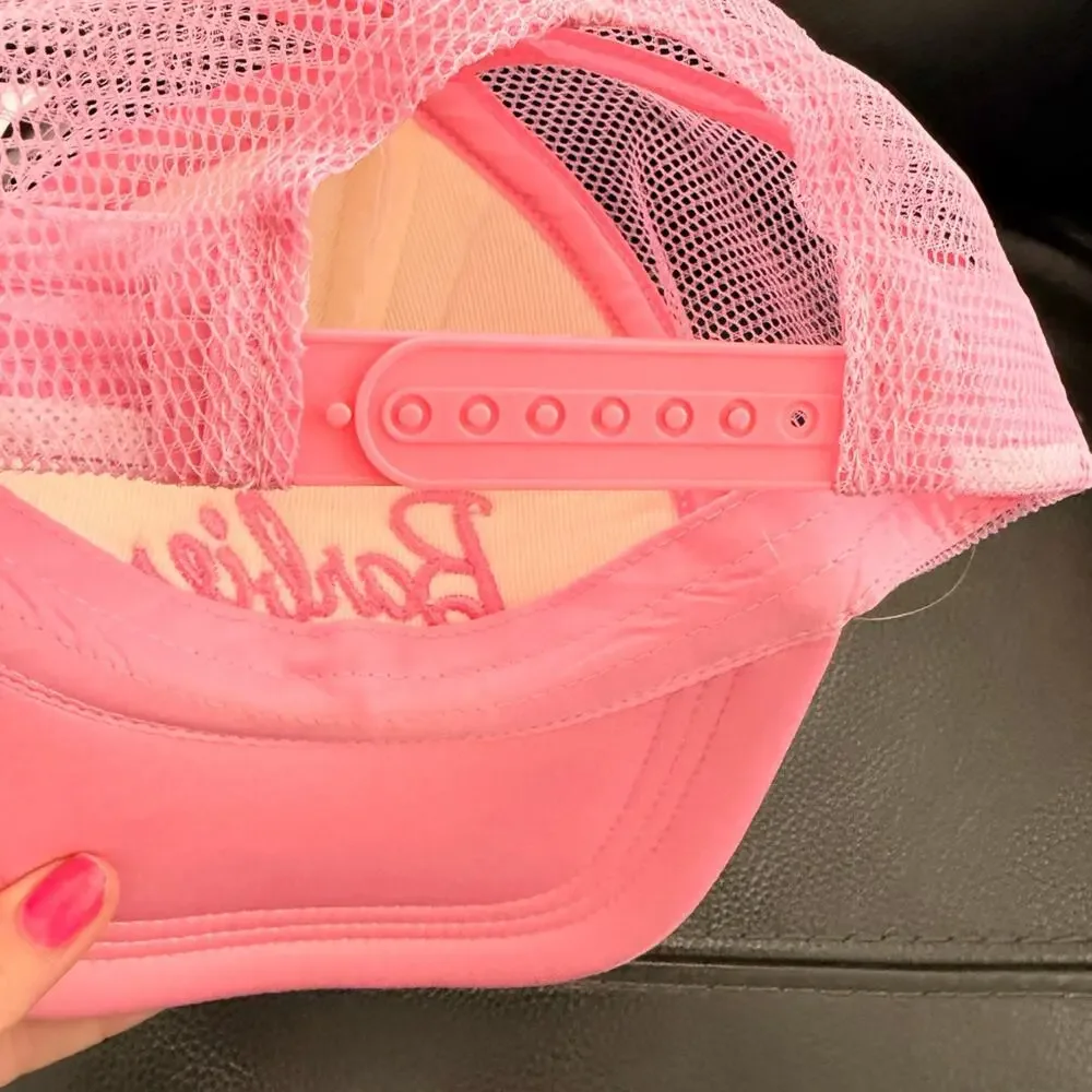 Barbie Trucker Hat Mesh Back Pink & White Adult Size New